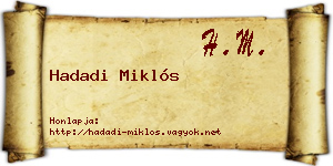 Hadadi Miklós névjegykártya
